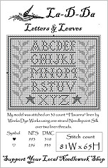 Letters & Leaves Free Cross Stitch Chart from La-D-Da