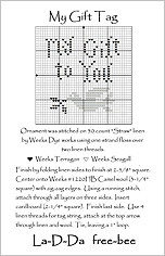 My Gift Tag Free Cross Stitch Chart from La-D-Da