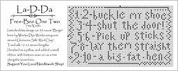One Two Free Cross Stitch Chart from La-D-Da